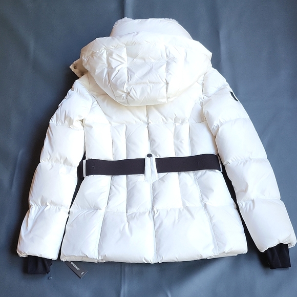 NWT$575 SAM.  Liv Hooded Faux Fur Belted Down Puffer Coat Jacket S-M (6) - Picture 14 of 15